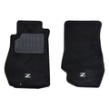 999E2ZP000BK - Interior: 2003-2005 Nissan 350z Black Carpeted Front Floor Mats Set Of 2 OEM NEW Genuine for Nissan: 350Z, Altima, Quest, Xterra Image