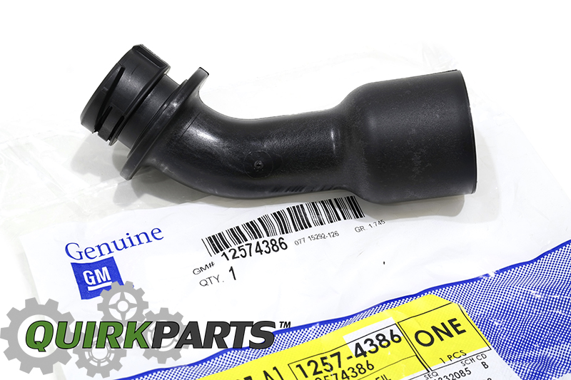 12574386 - Engine: Filler Tube for Buick: Rainier | Cadillac: Escalade, Escalade ESV, Escalade EXT | Chevrolet: Avalanche, Silverado 1500, Silverado 1500 Classic, Silverado 2500 HD, Silverado 3500 HD, SSR, Suburban 1500, Suburban 2500, Tahoe, Trailblazer, Trailblazer EXT | GMC: Envoy, Envoy XL, Envoy XUV, Sierra 1500, Sierra 1500 Classic, Sierra 2500 HD, Sierra 3500 HD, Yukon, Yukon XL 1500, Yukon XL 2500 | Hummer: H2, H3 Image