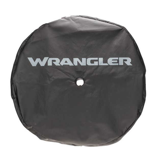 82215444AB - Exterior Accessories: OEM NEW 2018-2021 Mopar Wrangler Spare Tire Cover Black Wrangler Logo 82215444AB for Jeep: Wrangler Image