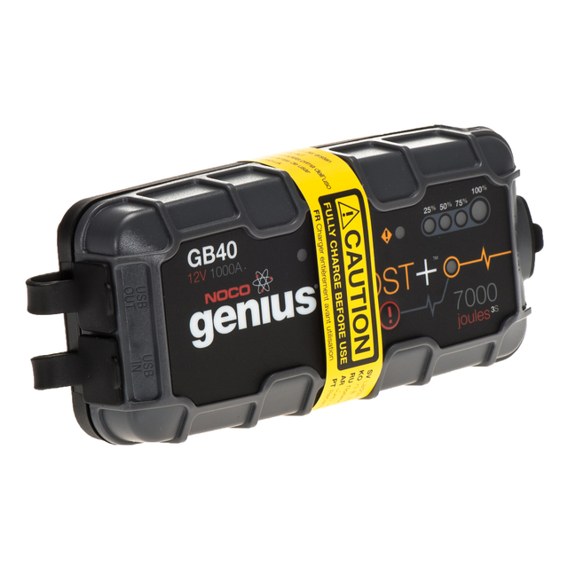 19366935 - Electronics: NOCO Genius Boost GB40 HD 1000 Amp 12V UltraSafe Lithium Jump Starter 19366935 for Buick: Cascada, Enclave, Encore, Encore GX, Envision, Envista, LaCrosse, Regal, Regal Sportback, Regal TourX, Verano | Cadillac: ATS, CT4, CT5, CT6, CTS, ELR, Escalade, Escalade ESV, LYRIQ, SRX, XT4, XT5, XT6, XTS | Chevrolet: Blazer, Blazer EV, Bolt EV, Camaro, City Express, Colorado, Corvette, Cruze, Cruze Limited, Equinox, Express 2500, Express 3500, Express 4500, Impala, Malibu, Malibu Limited, Silverado 1500, Silverado 1500 LTD, Silverado 2500 HD, Silverado 3500 HD, Silverado EV, Sonic, Spark, Spark EV, SS, Suburban, Suburban 3500 HD, Tahoe, Trailblazer, Traverse, Trax, Volt | GMC: Acadia, Acadia Limited, Canyon, Savana 2500, Savana 3500, Savana 4500, Sierra 1500, Sierra 2500 HD, Sierra 3500 HD, Sierra EV, Terrain, Yukon, Yukon XL Image