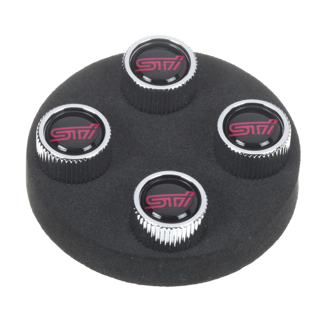 SOA342L136 - Wheels: OEM NEW 08-20 Subaru BRZ Crosstrek STI Logo Valve Stem Caps Set of 4 SOA342L136 for Subaru: BRZ, Crosstrek, Forester, Impreza, Legacy, Outback, Tribeca, WRX Image