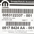 5178424AA - Exterior Ornamentation: A Pillar Applique, Right for Mopar Image