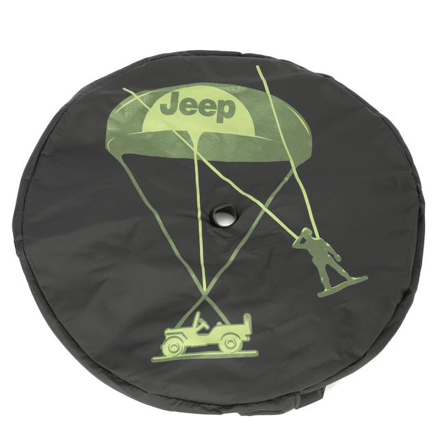 82215432AB - Exterior Accessories: OEM NEW 18-21 Mopar Wrangler Spare Tire Cvr Army Designed Cloth Black 82215432AB for Jeep: Wrangler Image