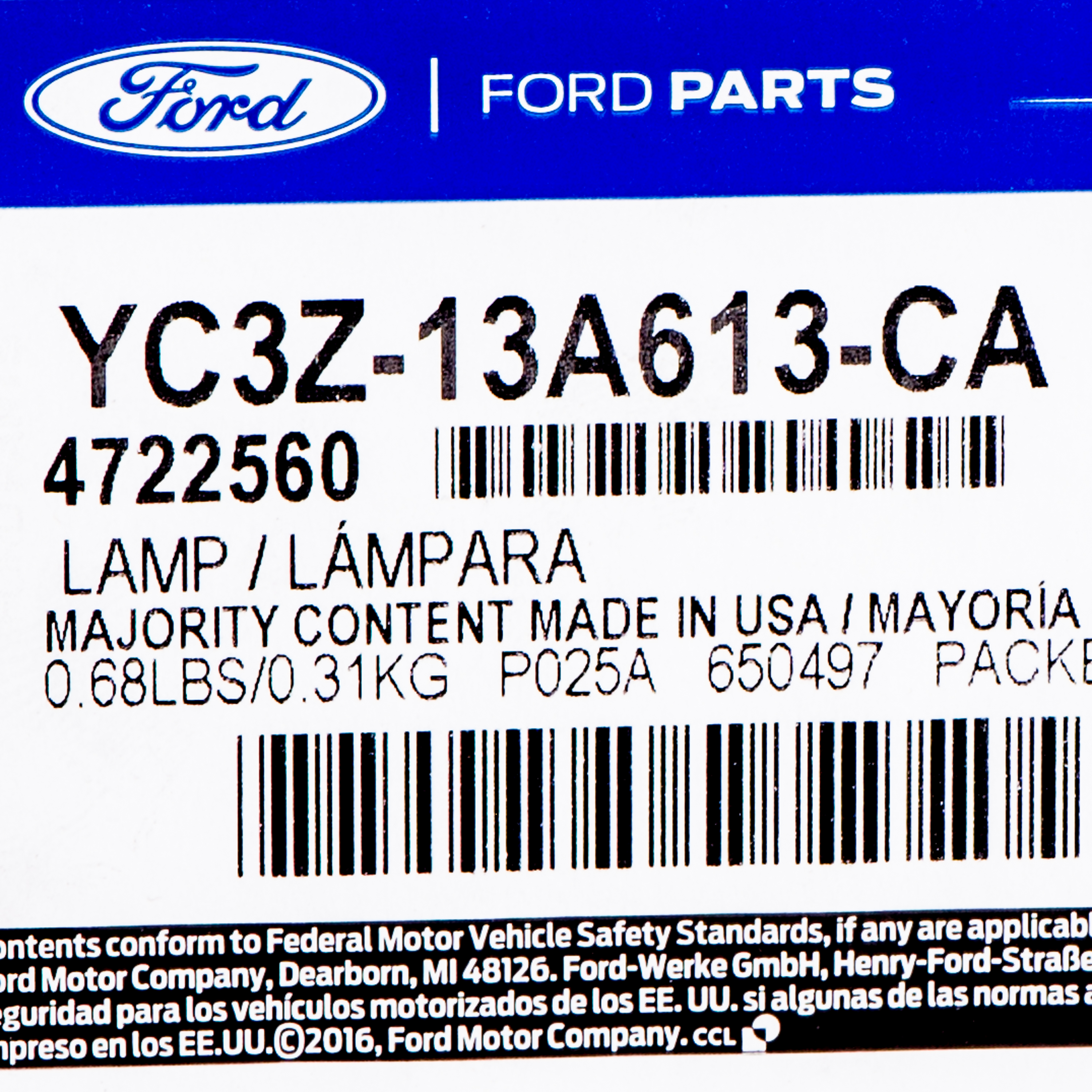 YC3Z13A613CA - Electrical: High Mount Lamp for Ford: F-250 Super Duty, F-350 Super Duty, F-450 Super Duty, F-550 Super Duty, Ranger Image