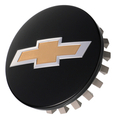 84375184 - Wheels: Wheel Center Caps, Black w/Gold Bowtie for Chevrolet: Colorado, Silverado 1500, Silverado 1500 LTD, Suburban, Tahoe Image