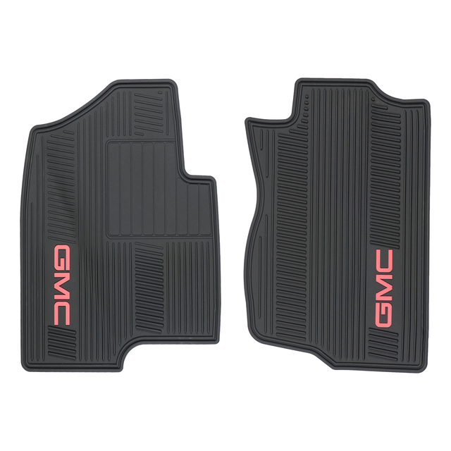 12499644 - Interior: 2007-2012 GMC Sierra Yukon Denali Front Premium All Weather Floor Mats Ebony OEM for GMC: Sierra 1500, Sierra 1500 Classic, Sierra 1500 HD, Sierra 1500 HD Classic, Sierra 2500, Sierra 2500 HD, Sierra 2500 HD Classic, Sierra 3500, Sierra 3500 Classic, Sierra 3500 HD, Yukon, Yukon XL 1500, Yukon XL 2500 Image
