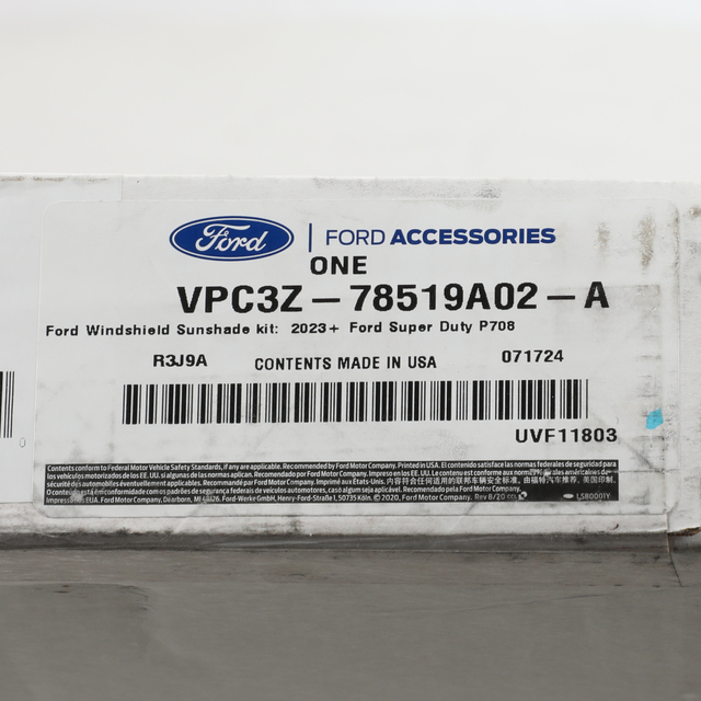 VPC3Z78519A02A - Interior: Custom Sunscreen for Ford: E-350 Super Duty, E-450 Super Duty, F-250 Super Duty, F-350 Super Duty, F-450 Super Duty, F-550 Super Duty Image