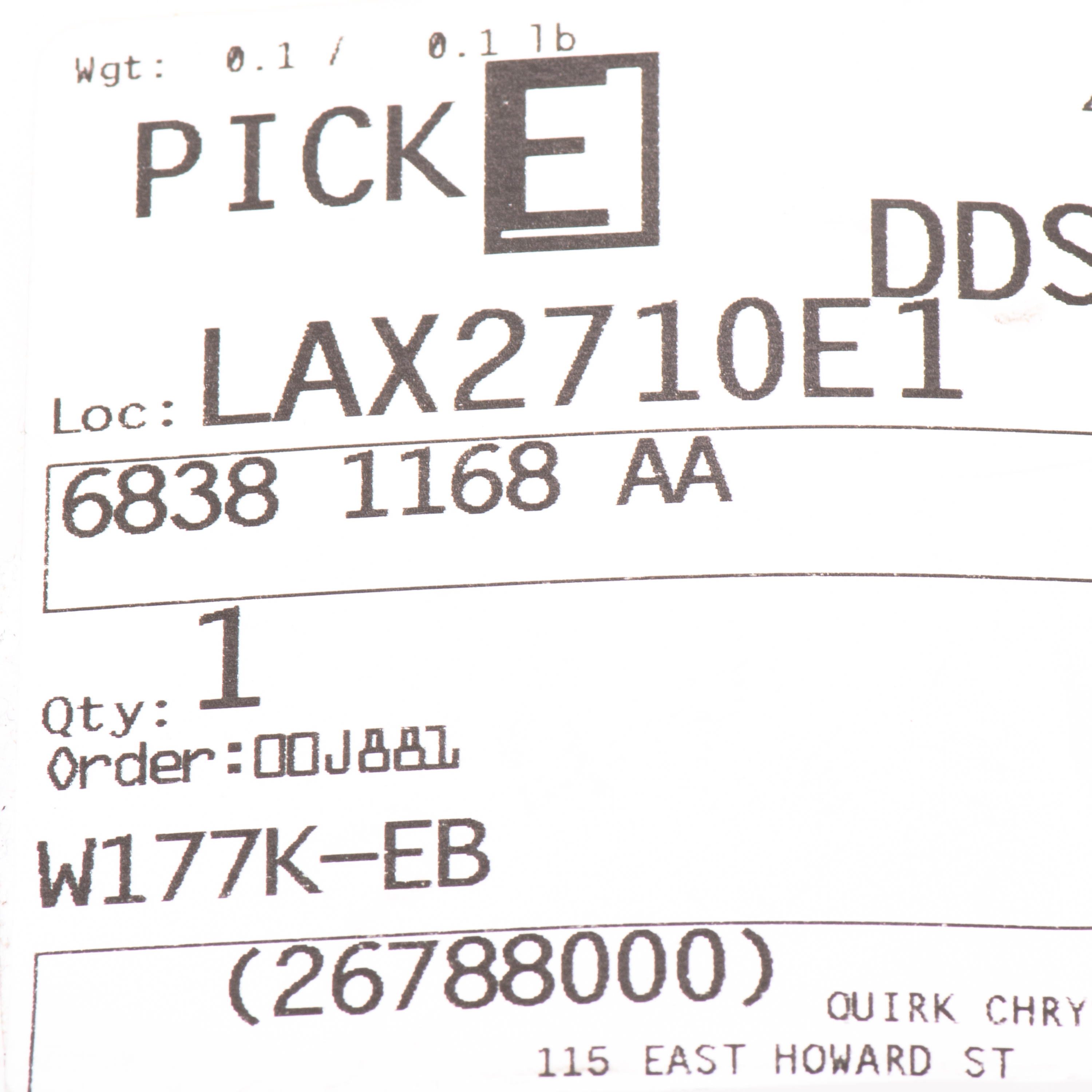 68381168AA - Frame, Bumper and Fascia: Fascia Bracket, Right for Dodge: Avenger Image