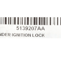 5139207AA - Wiper/Lock Cylinder and Keys: Ignition Lock Cylinder for Chrysler: 300, Pacifica, PT Cruiser, Sebring, Town &amp; Country | Dodge: Caravan, Charger, Grand Caravan, Magnum, Neon, Stratus | Jeep: Liberty, Wrangler Image