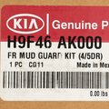 H9F46AK000 - Body: OEM NEW 2018-2020 Kia Rio Custom Fitted Molded Front Splash Guards H9F46-AK000 for Kia: Rio Image
