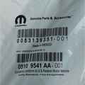 5109541AA - Mopar Accessories - Component Parts: Spare Tire Winch Handle for Chrysler: Town &amp; Country | Dodge: Grand Caravan | Ram: C/V Image