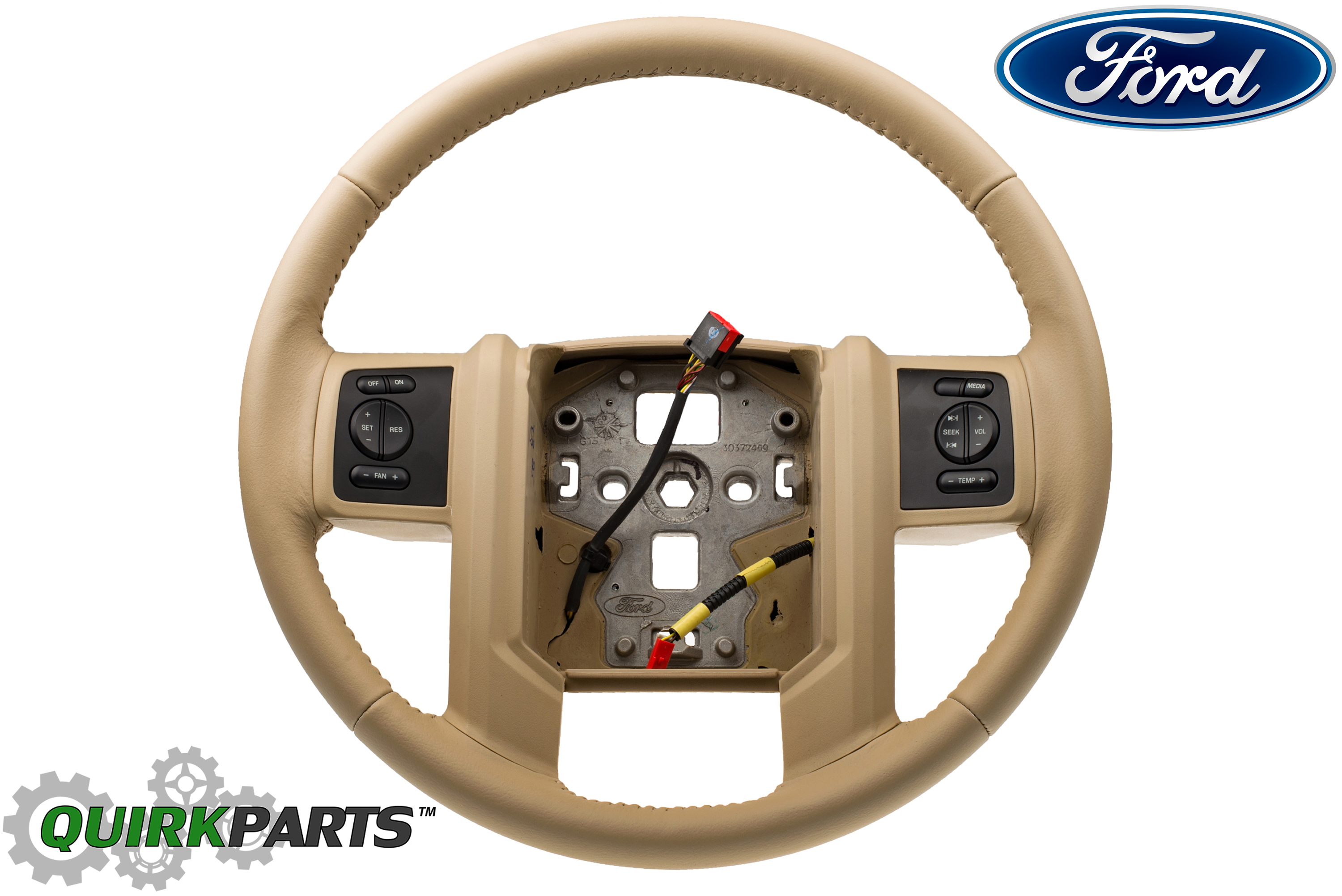 7C3Z3600CB - : 2008-2009 Ford F-250 &amp; F-350 Super Duty Steering Wheel Leather Camel for Ford: F-250 Super Duty, F-350 Super Duty, F-450 Super Duty Image