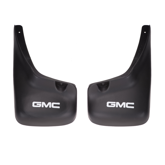 12495824 - Exterior: GMC Sierra Yukon Denali Front Moulded Splash Guards w/ Logo OEM NEW for GMC: Sierra 1500, Sierra 1500 Classic, Sierra 1500 HD, Sierra 1500 HD Classic, Sierra 2500, Sierra 2500 HD, Sierra 2500 HD Classic, Sierra 3500, Sierra 3500 Classic, Sierra 3500 HD, Yukon, Yukon XL 1500, Yukon XL 2500 Image