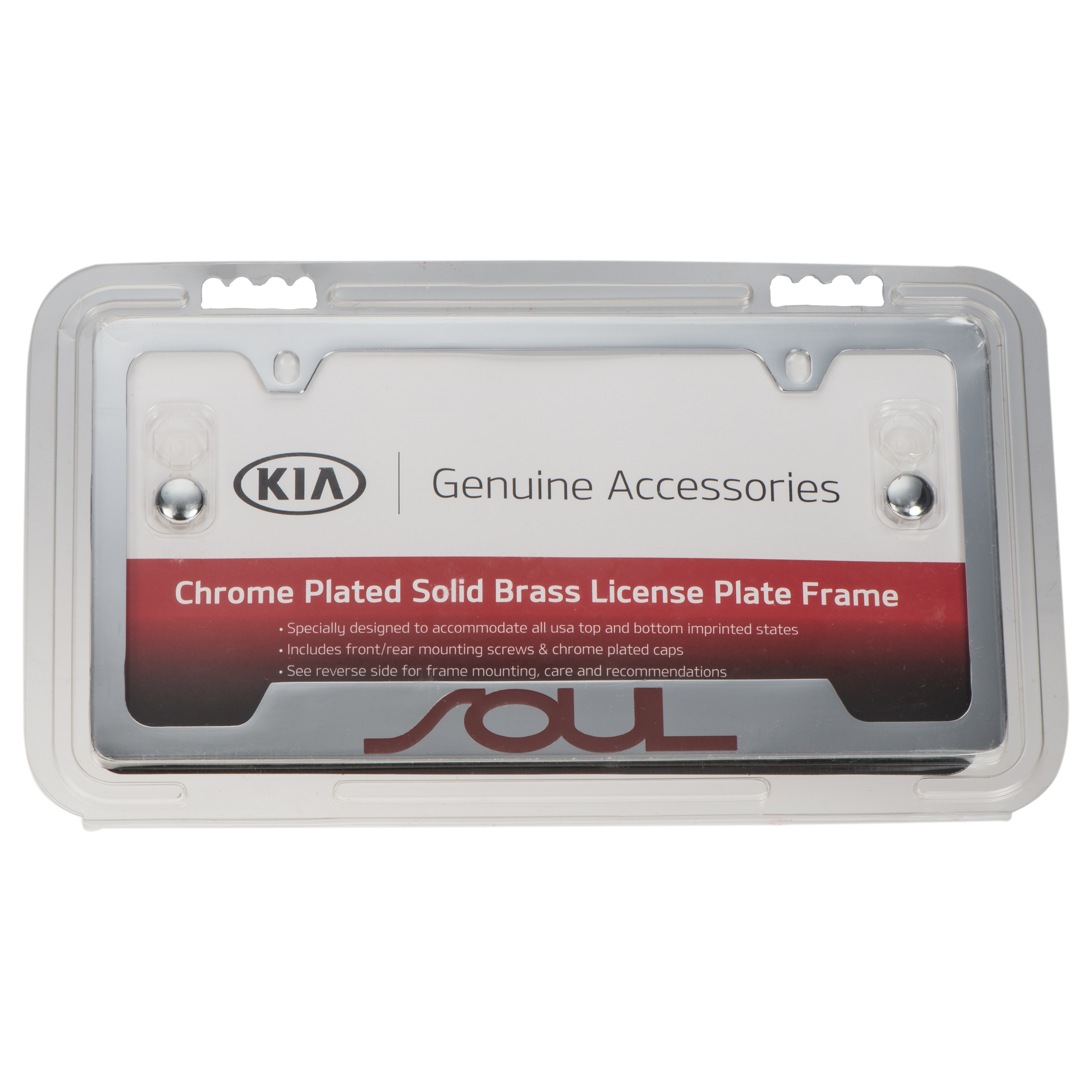 UR010AY105UL - Exterior: License Plate Frame, Red Lower Soul Logo for Kia Image