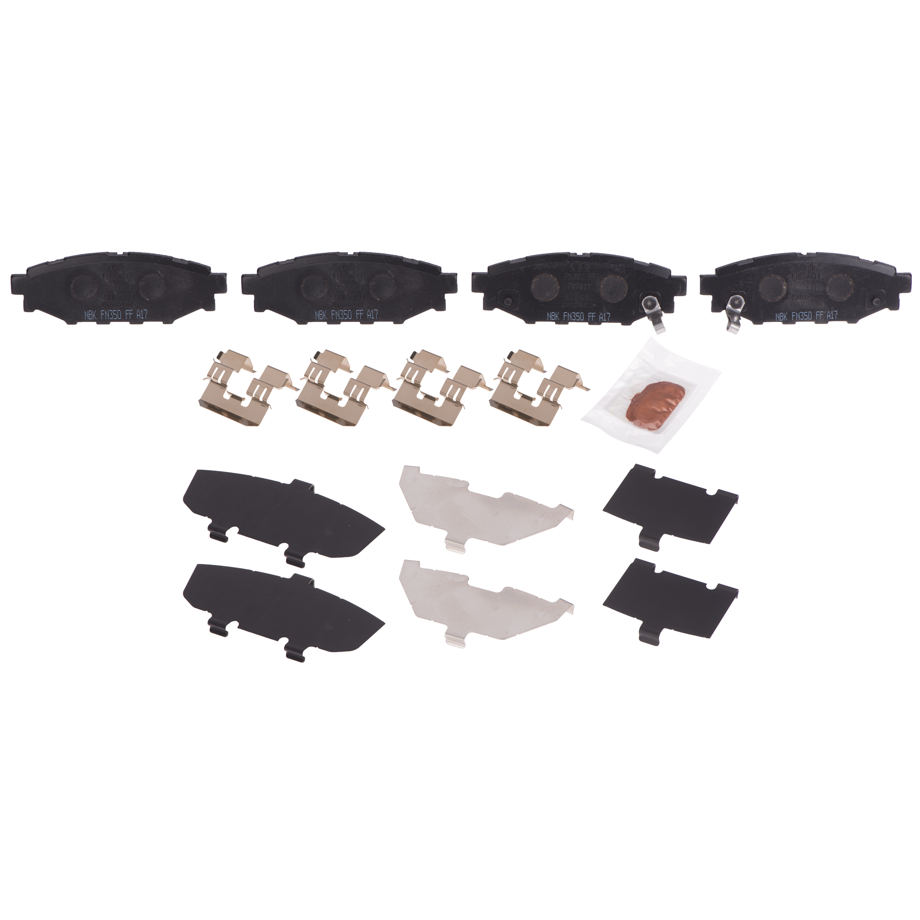 26696AG031 - Brakes: OEM NEW 2006-2011 Subaru Forester Impreza WRX Rear Disc Brake Pad Set 26696AG031 for Subaru: Forester, Impreza, Legacy, Outback Image