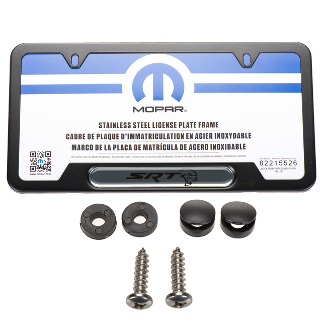 82215526 - Exterior Accessories: OEM NEW Mopar 18-20 Dodge Charger License Plate Frame Srt Hellcat Logo 82215526 for Dodge: Challenger, Charger Image