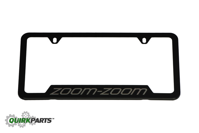 83Z22 - Exterior: License Plate Frame - Zoom-Zoom Logo - Black for Mazda: 2, 3, 5, 6, CX-3, CX-5, CX-7, CX-9, MPV, MX-5 Miata, RX-8, Tribute Image