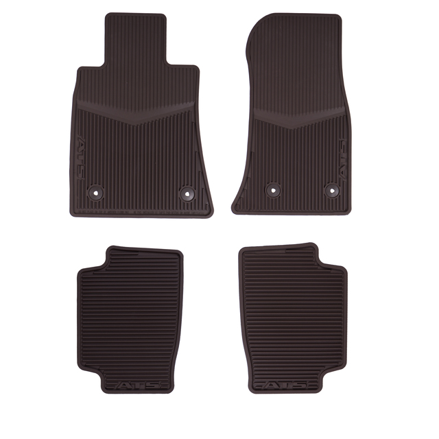 22927633 - Interior: OEM NEW 2013-2018 GM Cadillac Premium All Weather Floor Mats Kona Brown 22927633 for Cadillac: ATS, CTS Image