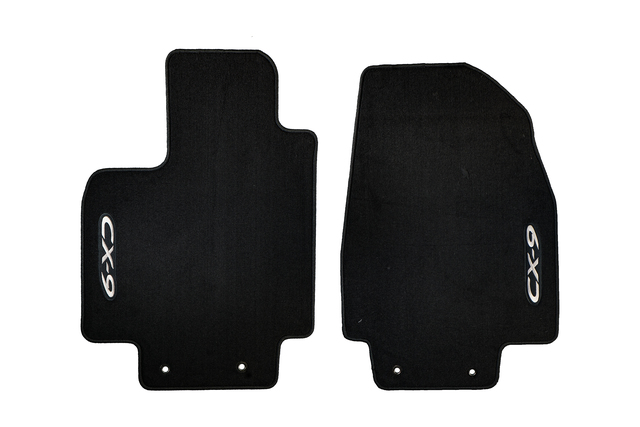 8BN04B - Interior: 2007-2015 Mazda CX-9 Front Right &amp; Left Carpet Floor Mats with Logo Black for Mazda: CX-9 Image