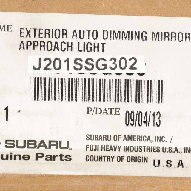 J201SSG302 - Exterior: 2014-2015 Subaru Forester Exterior Auto Dim Mirror &amp; Approach Lighting OEM NEW for Subaru: Forester Image