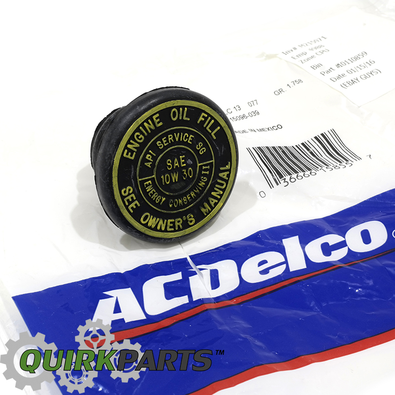 10110859 - : Engine Oil Filler Cap for Chevrolet: Astro, C/K Pickup, C1500, C2500, C3500, G10, G20, G30, K1500 Pickup, K2500 Pickup, K3500 Pickup, Lumina, Monte Carlo, P20, P30, S10, S10 Blazer | GMC: C1500 Pickup, C2500 Pickup, C3500 Pickup, G1500, G2500, G3500, Jimmy S15, K1500 Pickup, K2500 Pickup, K3500 Pickup, P2500, P3500, S15, Safari, Savana 1500, Savana 3500, Suburban C2500, Syclone, Typhoon Image