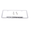 19330386 - Exterior: OEM NEW 2015-17 GM Chevrolet License Plate Frame Chrome w/ Bowtie Tahoe 19330386 for Cadillac: Escalade, Escalade ESV | Chevrolet: Suburban, Tahoe Image