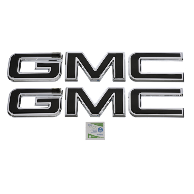 86539814 - Exterior: 2019-2024 GMC Sierra Front &amp; Rear Exterior Emblem Badge Kit Black for GMC: Canyon, Sierra 1500, Sierra 1500 Limited, Sierra 2500 HD, Sierra 3500 HD Image