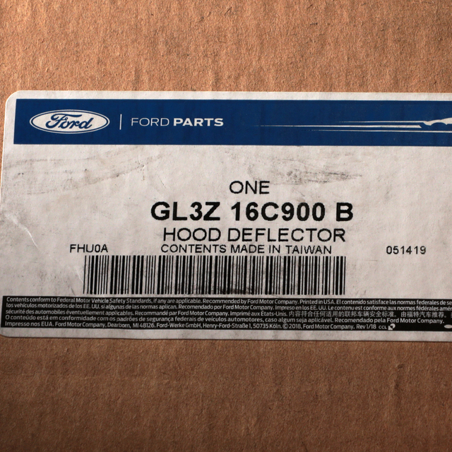 GL3Z16C900B - Exterior: OEM NEW 2015-2018 Ford F-150 Deflector Chrome Hood Protector GL3Z-16C900-B for Ford: F-150 Image