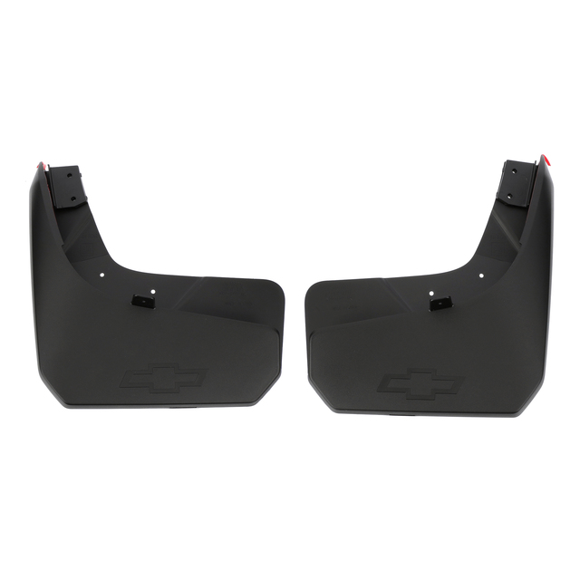 86517281 - Exterior: Rear Splash Guards - Black With Bow-Tie Logo for Chevrolet: Silverado 1500, Silverado 1500 LTD Image