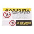 4897875AA - Electrical: Airbag Label for Chrysler: 300M, Concorde, PT Cruiser, Sebring, Town &amp; Country, Voyager | Dodge: Caravan, Durango, Grand Caravan, Intrepid, Neon, Ram 1500, Ram 2500, Ram 3500, Stratus | Jeep: Cherokee, Liberty Image