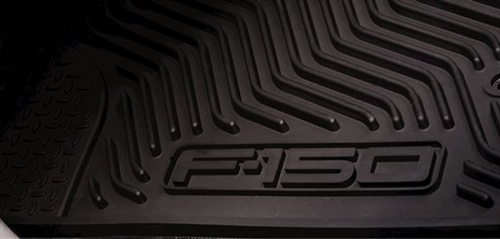 9L3Z1813300DA - Interior: 2009-2010 Ford F150 Super Cab All Weather Rubber Vinyl Floor Mats OEM NEW Black for Ford: F-150, F-150 Heritage Image