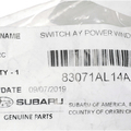 83071AL14A - Body: Window Switch for Subaru: Legacy, Outback Image