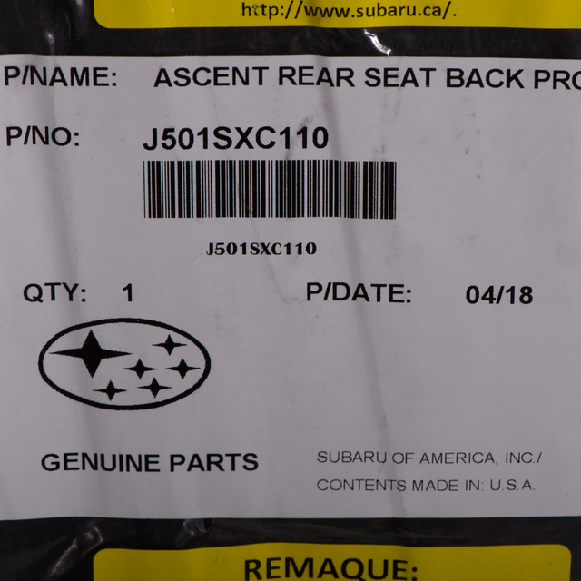 J501SXC111 - Interior: 2019-2025 Subaru Ascent Third Row Seat Back Protector for Subaru: Ascent Image