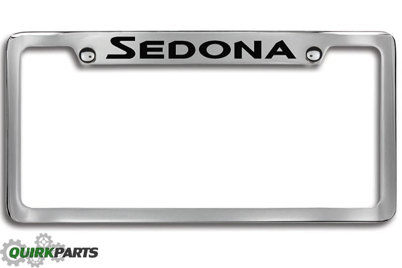 UR013AY002VQ - Exterior: OEM NEW 2010-18 Kia Sedona License Plate Frame Upper Logo Top Name UR013-AY002VQ for Kia Image
