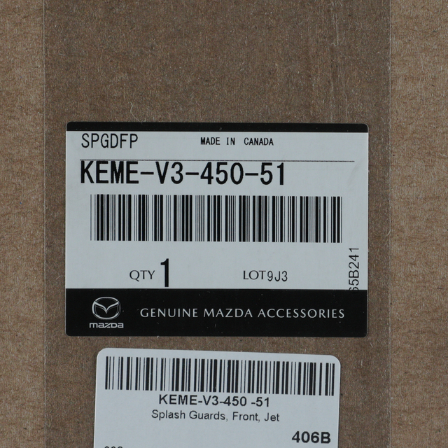 KEMEV346051 - Exterior: Splash Guards - Rear - Jet Black - 41W for Mazda: CX-70 Image