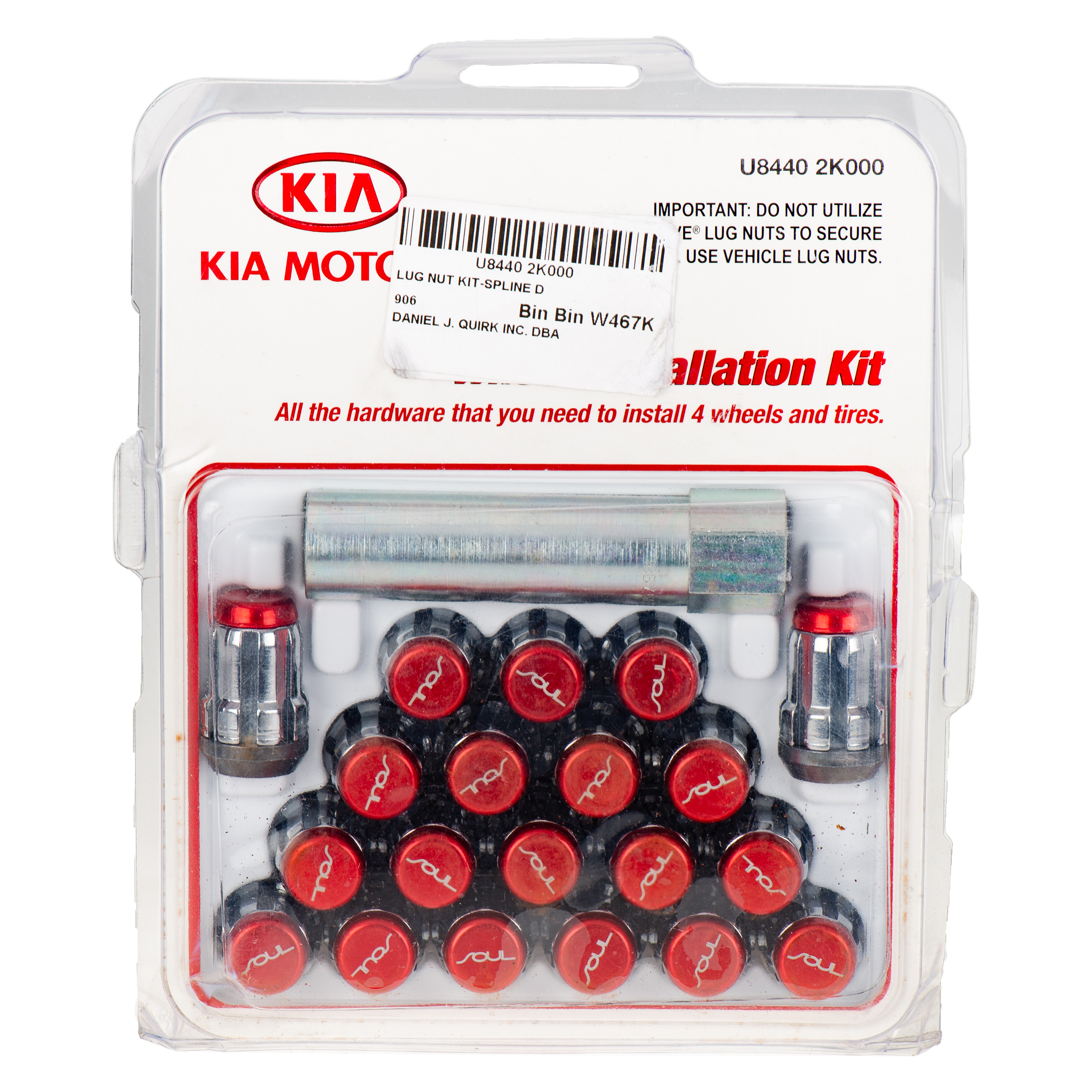 U84402K000 - Exterior: Splined Lug Nut Kit for Kia Image