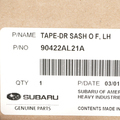 90422AL21A - Body: Black Out Tape for Subaru: Legacy, Outback Image
