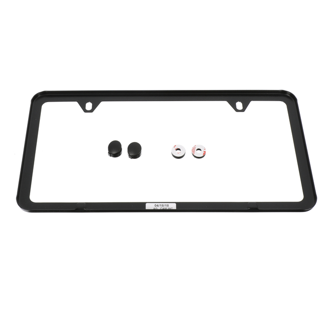 SOA342L105 - Exterior: OEM NEW 2002-19 Subaru BRZ Slim Line License Plate Frame Matte Black SOA342L105 for Subaru: Ascent, BRZ, Crosstrek, Forester, Impreza, Legacy, Outback, Solterra, Tribeca, WRX Image