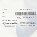 92073AJ00AME - Body: Sun-visor Cap for Subaru: Ascent, Crosstrek, Legacy, Outback Image