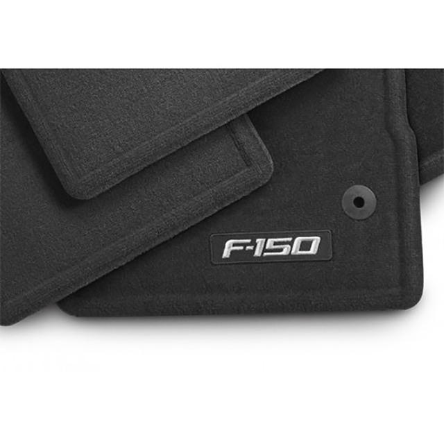 JL3Z1613086AC - : 2015 Ford F-150 Crew Cab Front &amp; Rear Carpeted Black 1st 2nd Row Floor Mats OEM for Ford: F-150 Image