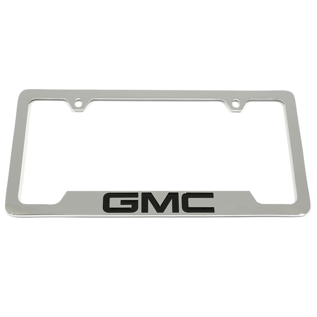 19330369 - Exterior: License Plate Frame, Chrome, Gmc for GMC: Acadia, Canyon, Savana 1500, Savana 2500, Savana 3500, Savana 4500, Sierra 1500, Sierra 1500 Limited, Sierra 2500 HD, Sierra 3500 HD, Terrain, Yukon, Yukon XL, Yukon XL 1500 Image