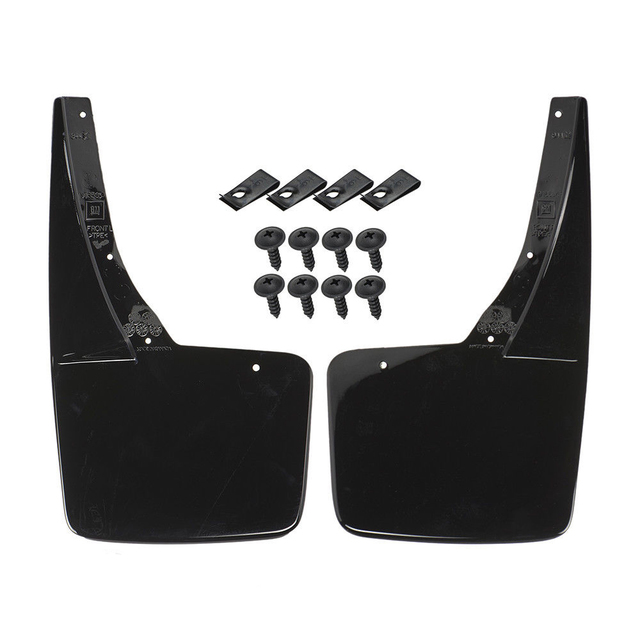 19212797 - Exterior: 2007-2014 Chevy GMC Cadillac Front Molded Black Splash Guards OEM NEW 19212797 for Cadillac: Escalade ESV | Chevrolet: Avalanche, Suburban 1500, Suburban 2500, Tahoe | GMC: Yukon, Yukon XL 1500, Yukon XL 2500 Image