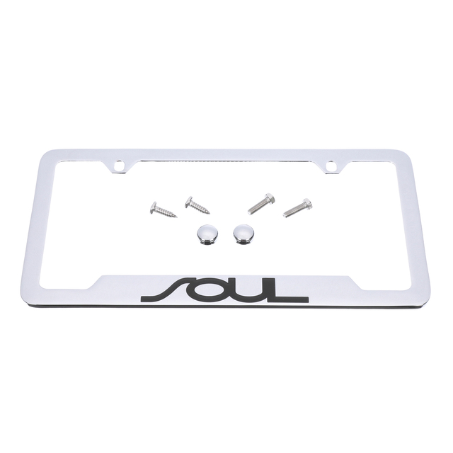 UR010AY100UL - Exterior: Kia Soul Chrome License Plate Frame w/ Logo Genuine OEM BRAND NEW for Kia Image