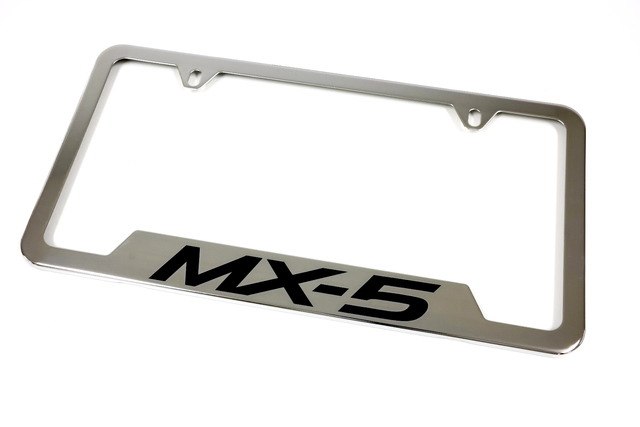 83D35 - Exterior: License Plate Frame - Polished With Mx-5 Logo for Mazda: MX-5 Miata Image
