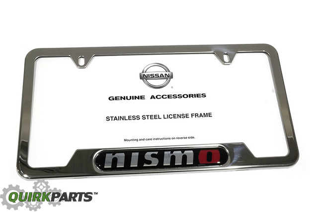 999MBAV000 - Exterior: License Plate Frame (Nismo) (Chrome) for Nissan: 370Z, Altima, Armada, Frontier, Maxima, Pathfinder, TITAN, Xterra Image