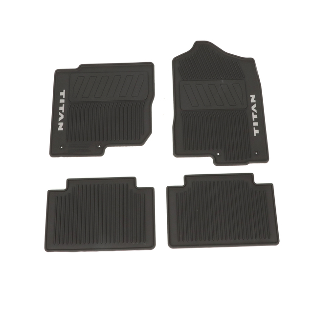 999E1W5000 - Interior: All-Season Floor Mats (Rubber / 4-piece / Black) for Nissan: TITAN, TITAN XD Image