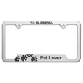 SOA342L166 - Exterior: License Plate Frame, Pet Lover for Subaru: Ascent, BRZ, Crosstrek, Forester, Impreza, Legacy, Outback, Solterra, WRX Image