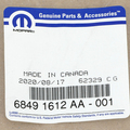 68491612AA - : Anti-Chip Film, Right for Mopar Image