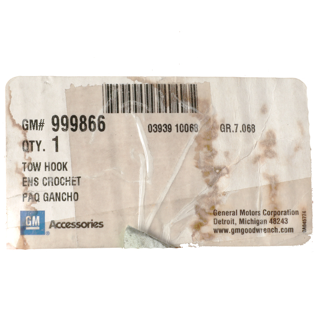 999866 - Trailering: Tow Hooks for Chevrolet: Suburban 1500, Suburban 2500, Suburban C1500, Suburban C2500, Suburban K1500, Suburban K2500, Tahoe | GMC: Yukon, Yukon XL 1500, Yukon XL 2500 Image