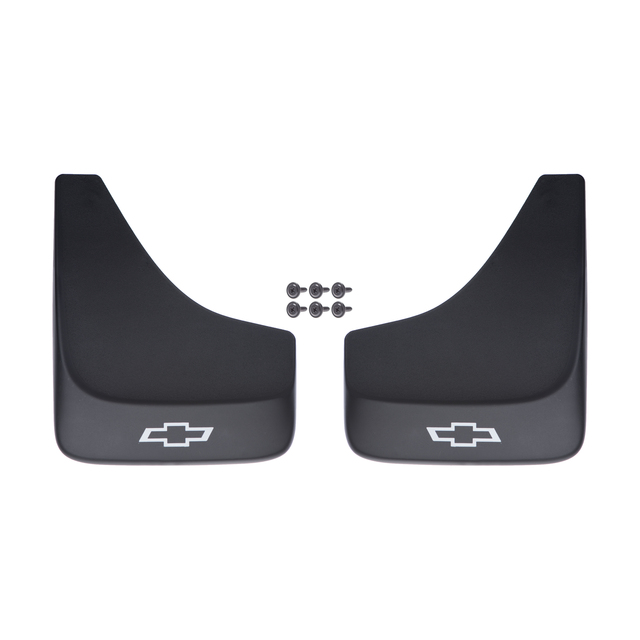 19213385 - Exterior: OEM NEW 1995-15 GM Chevrolet ront or Rear Splash Guards Mud Flaps Black 19213385 for Chevrolet: Aveo, Camaro, Cavalier, Cobalt, Corvette, HHR, Impala, Malibu, Metro, Monte Carlo, Prizm, Tracker, Uplander, Venture Image